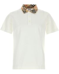 Burberry - White Piquet Polo Shirt - Lyst