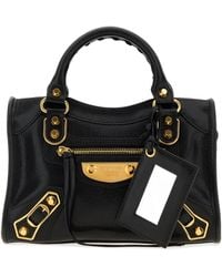 Balenciaga - Black Leather Mini Le City Uptown Handbag - Lyst