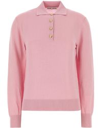 BLAZE - Pink Silk Blend Polo Shirt - Lyst