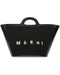 Marni - Leather And Raffia Small Tropicalia Summer Handbag - Lyst
