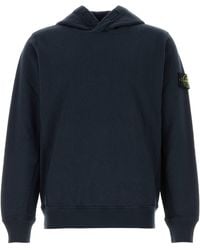 Stone Island - Felpa in cotone blu scuro - Lyst