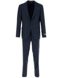 Canali - Navy Blue Wool Suit - Lyst