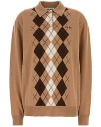 Miu Miu - Polo oversize in cashmere cammello - Lyst