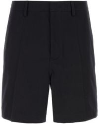 Valentino Garavani - Midnight Blue Stretch Cotton Bermuda Shorts - Lyst