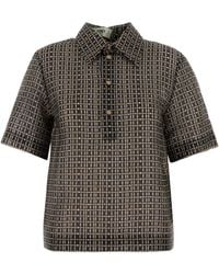 Fendi - Polo in misto seta stampata - Lyst