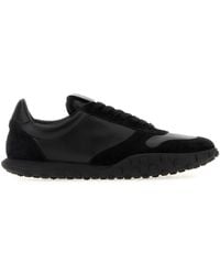 Jil Sander - Sneakers Moon nere in nappa e pelle scamosciata - Lyst