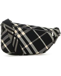 Burberry - Borsa a tracolla Shield in tessuto ricamato - Lyst