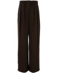 Jil Sander - Chocolate Satin Wide-leg Pant - Lyst