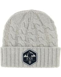 Fay - Grey Wool Beanie Hat - Lyst