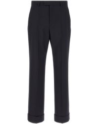 Valentino Garavani - Navy Blue Wool Pant - Lyst