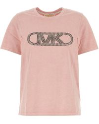 MICHAEL Michael Kors - T-shirt in cotone rosa - Lyst