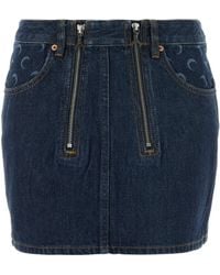Marine Serre - Blue Denim Mini Skirt - Lyst
