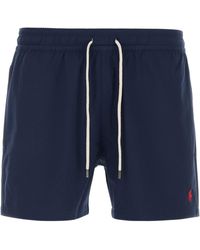 Polo Ralph Lauren - Navy Blue Stretch Polyester Swimming Shorts - Lyst