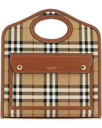 Burberry - Canvas Leather Mini Pocket Handbag - Lyst