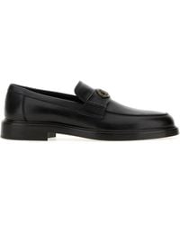 Burberry - Black Leather Pembroke Loafers - Lyst