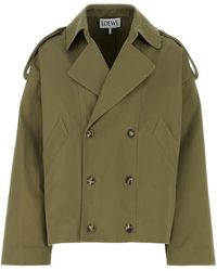 Loewe - Trench in cotone verde - Lyst