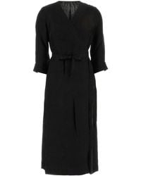 Uma Wang - Black Viscose Blend Anthea Dress - Lyst