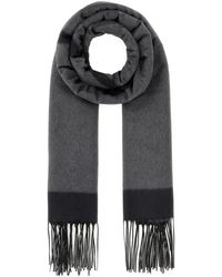 Saint Laurent - Sciarpa in seta grigio scuro - Lyst