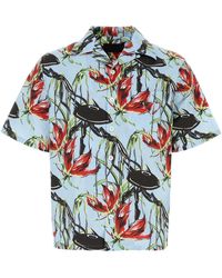 Prada - Camicia in popeline stampato - Lyst