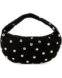 KHAITE - Black Suede Medium Olivia Shoulder Bag - Lyst