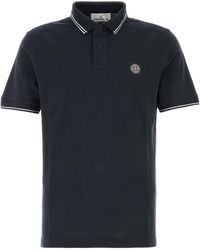 Stone Island - Midnight Blue Stretch Piquet Polo Shirt - Lyst