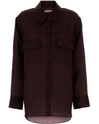 KHAITE - Aubergine Silk Matteo Shirt - Lyst