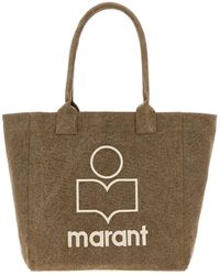 Isabel Marant - Borsa shopping Yenky piccola in cotone fango - Lyst
