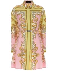 Versace - Silk Dress With Belt - Lyst