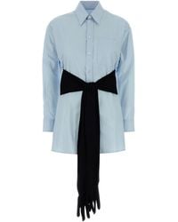 MM6 by Maison Margiela - Light Blue Poplin Shirt - Lyst