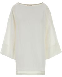 The Row - White Linen Junia Blouse - Lyst