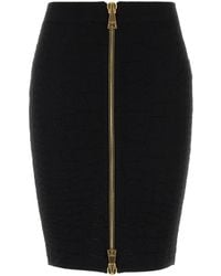 Balmain - Gonna in misto viscosa stretch nera - Lyst