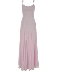 McQueen - Lilac Satin Long Dress - Lyst