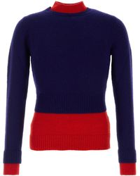 Jil Sander - Two-Tone Wool Blend Sweater - Lyst