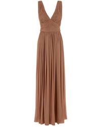 Costarellos - Powder Pink Georgette Anilia Long Dress - Lyst