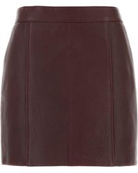 Chloé - Grape Leather Mini Skirt - Lyst
