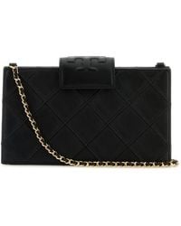 Tory Burch - Borsa a tracolla Fleming in pelle nera - Lyst
