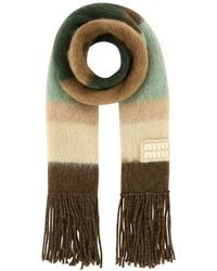 Miu Miu - Sciarpa in misto mohair ricamato - Lyst