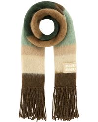 Miu Miu - Sciarpa in misto mohair ricamato - Lyst