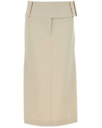 Sportmax - Ivory Stretch Viscose Fronda Skirt - Lyst