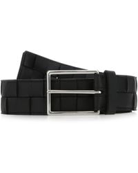 Bottega Veneta - Cintura in pelle nera - Lyst