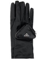 Prada - Guanti in pelle nera - Lyst