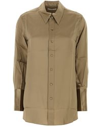 Co. - Dove Grey Satin Shirt - Lyst