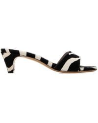 Ferragamo - Printed Calf Hair Tatiana 40 Mules - Lyst