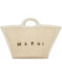 Marni - Leather And Raffia Small Tropicalia Summer Handbag - Lyst