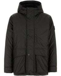 Stone Island - Black Nylon And Polyester Parka - Lyst