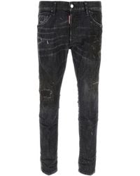 DSquared² - Black Stretch Denim Skater Jeans - Lyst