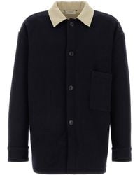 1989 STUDIO - Midnight Blue Wool Blend Coat - Lyst