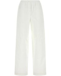 Miu Miu - Pantalone pigiama in popeline bianco - Lyst