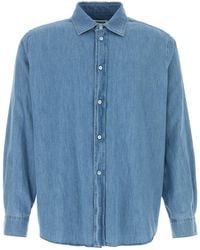 Jil Sander - Light Blue Chambray Shirt - Lyst
