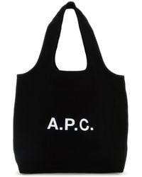 A.P.C. - Borsa shopping Ninon in tela nera - Lyst
